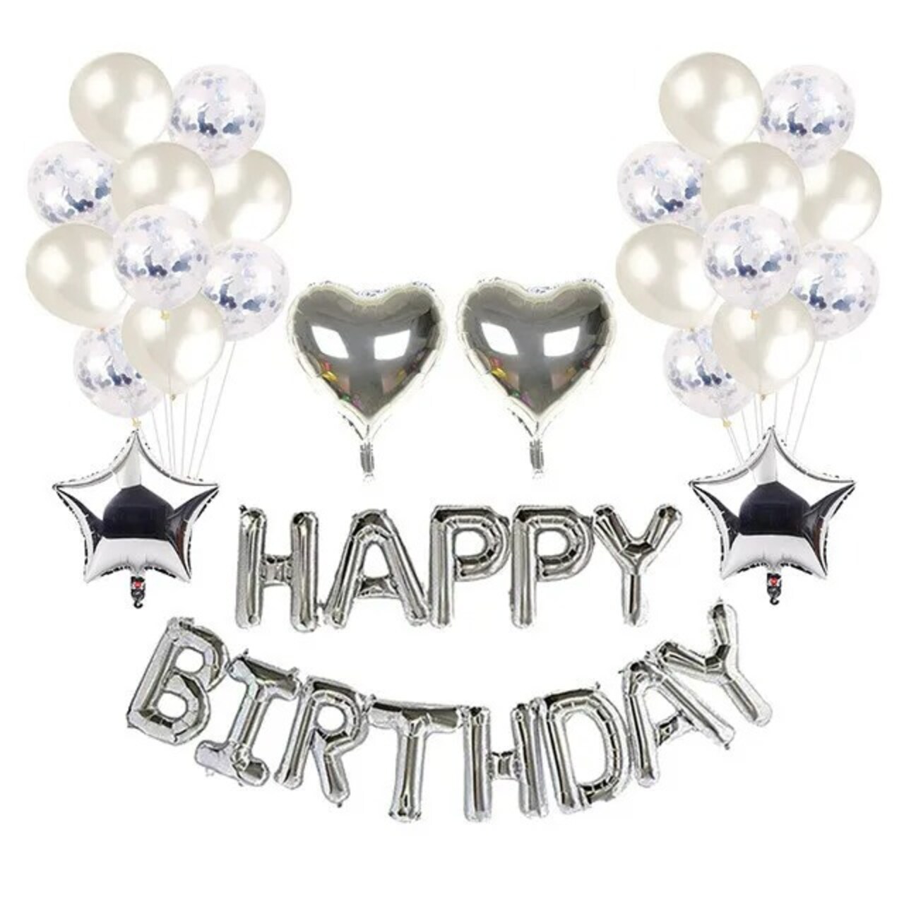 Hot Happy Birthday Decoration Multiple Color Banner Balloons Set Party Supplies